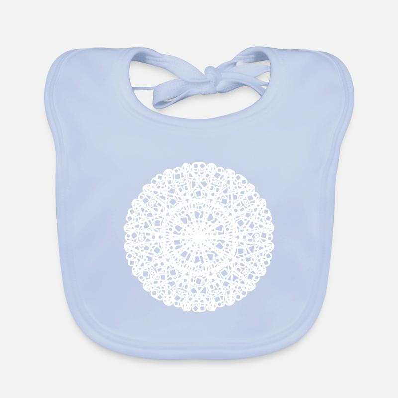 Geometric Flowers Mandala Round Pattern Shape Organic Baby Bibs