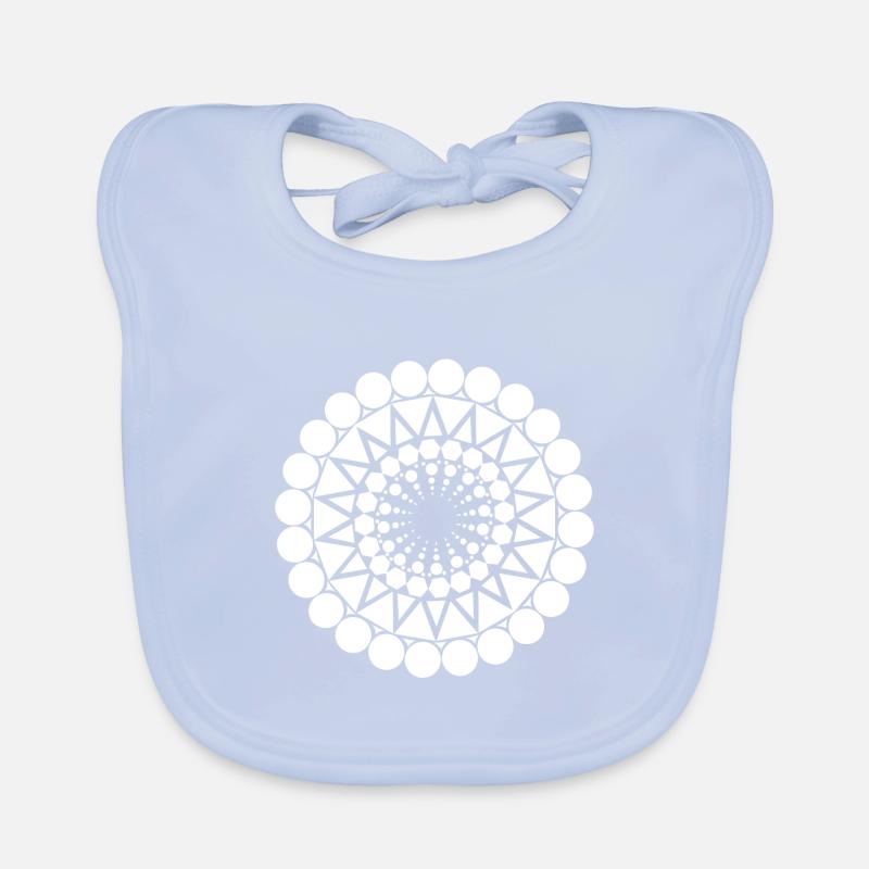 Geometric triangle mandala round pattern shape Organic Baby Bibs