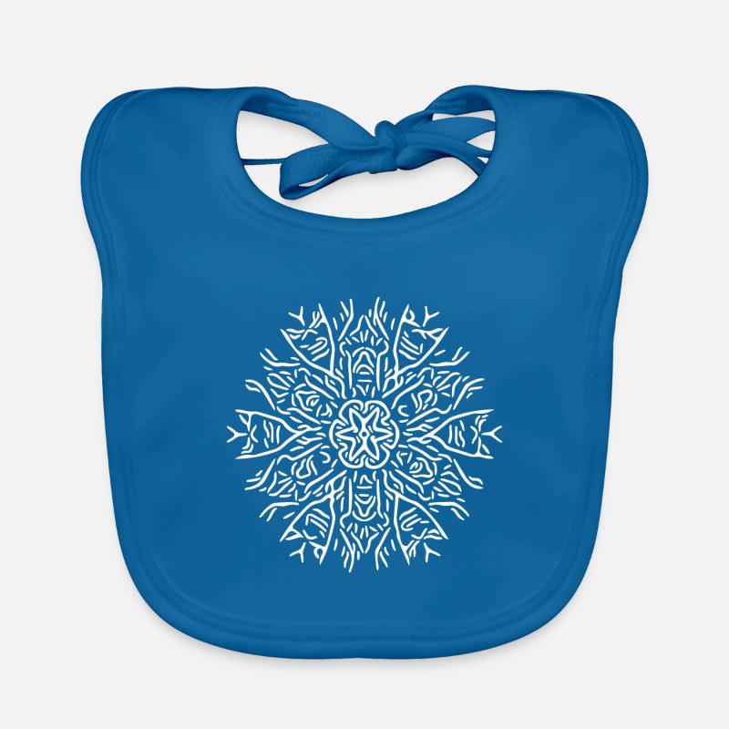 Mandala Flower Lines Abstract Shape Pattern Organic Baby Bibs