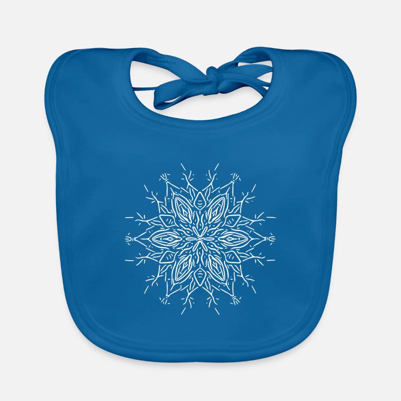Mandala Flower Lines Shape Pattern Organic Baby Bibs