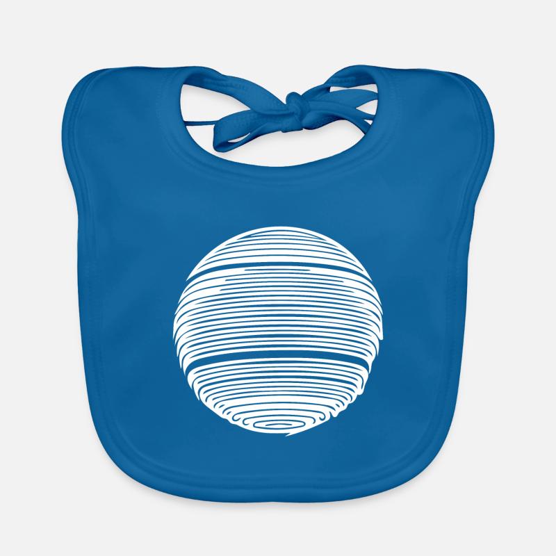 Geometric planet sphere with stripes Organic Baby Bibs