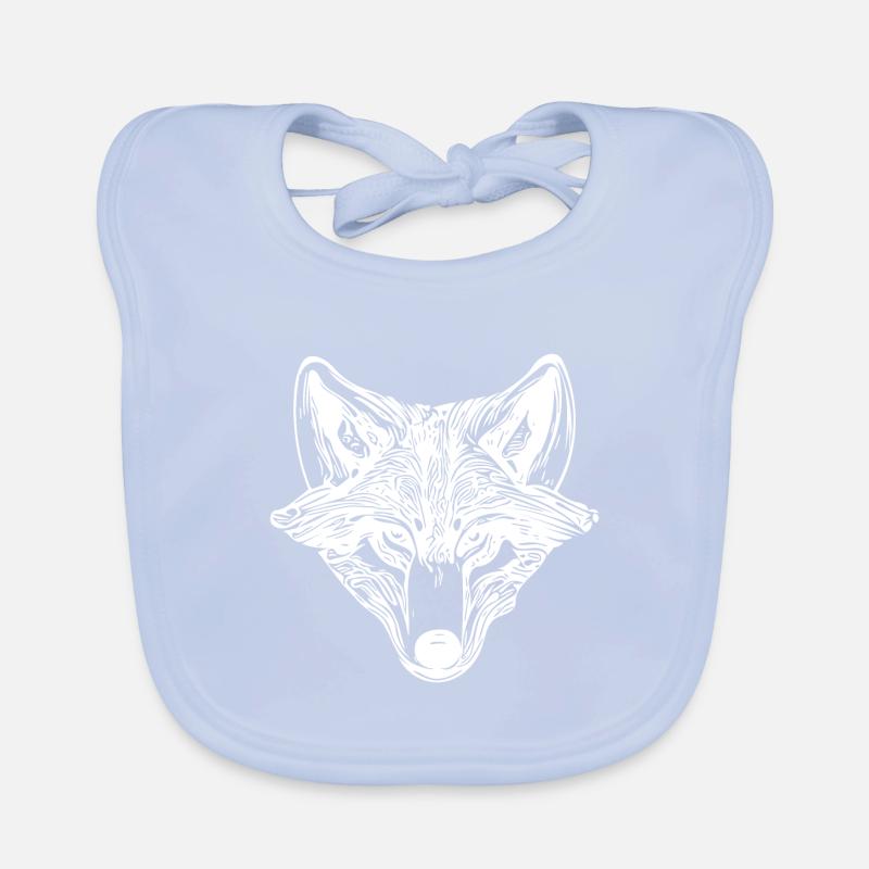 Vintage Wolf Portrait Organic Baby Bibs