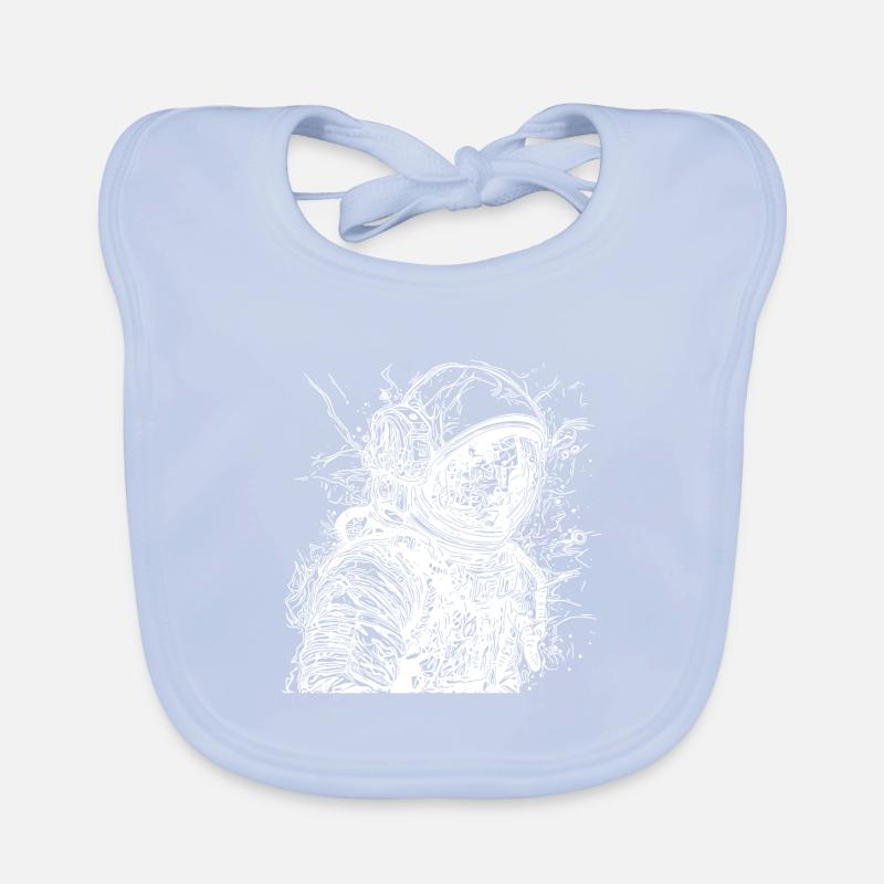 Vintager astronaut with helmet Organic Baby Bibs