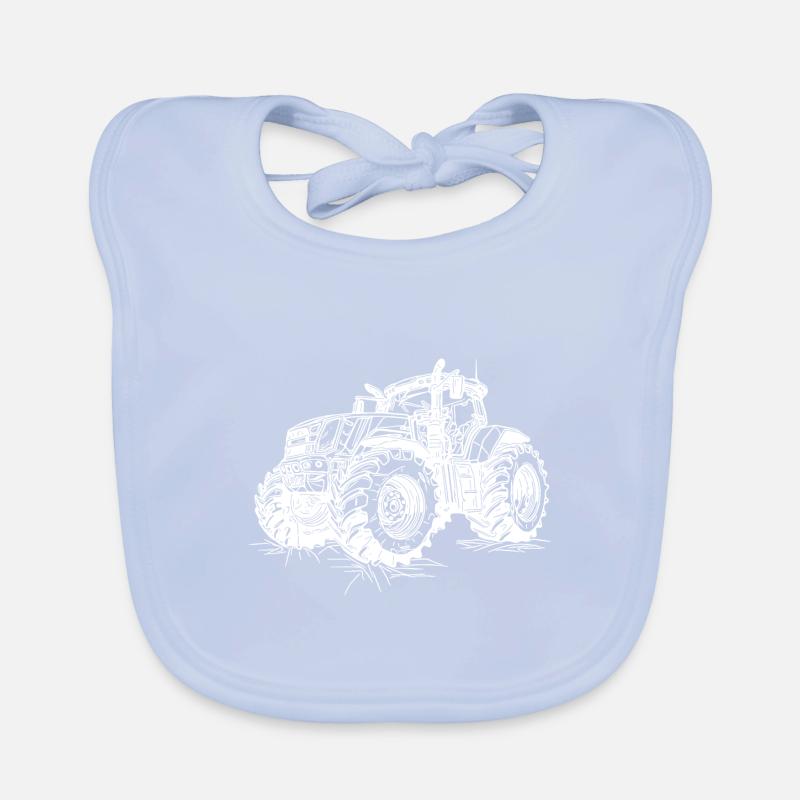 Large Field Tractor Farm Harvesting Tractor Organic Baby Bibs