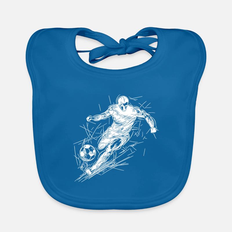 Attaquant de football en cours d’exécution avec ballon Bavoir bio Bébé