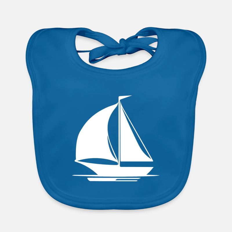 Sailing ship with mast, sails and flag Organic Baby Bibs