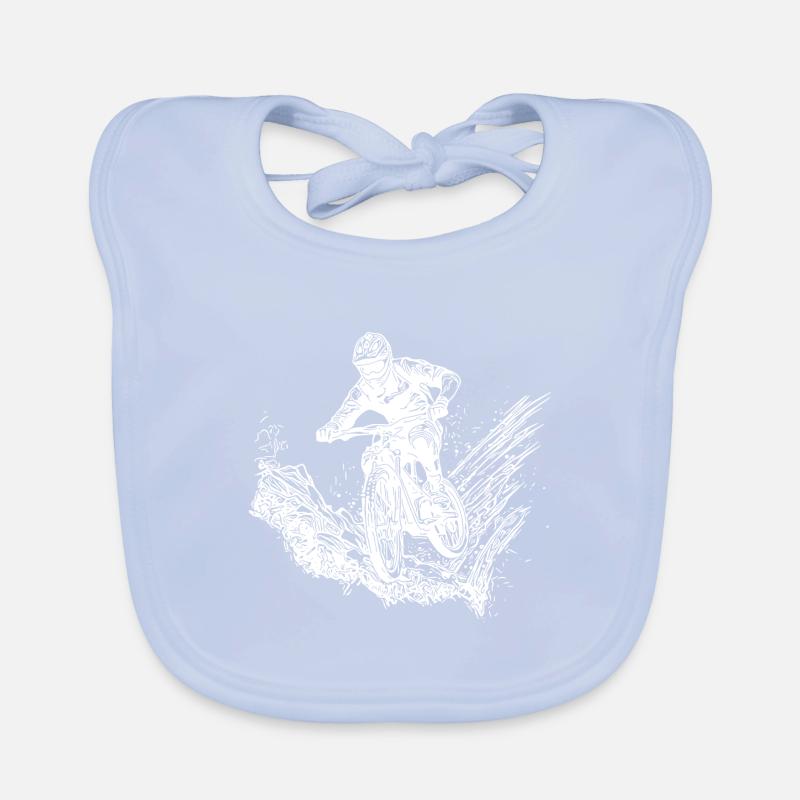 Mountainbiker Radfahrer Schlamm Wald Abfahrt Baby Bio-Lätzchen