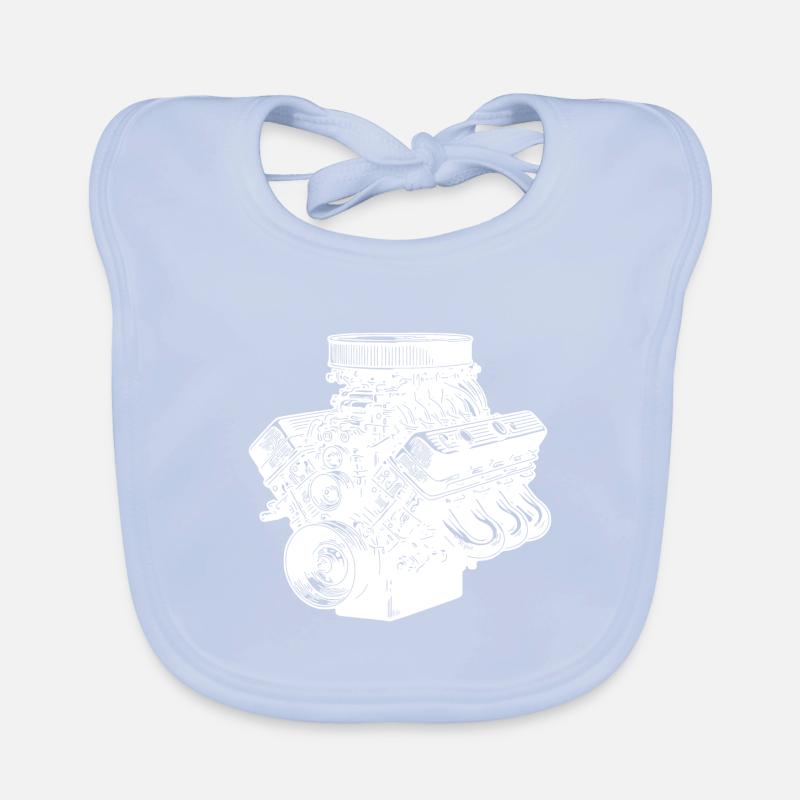 Mechanic Fan Engine Block Cylinder Displacement Engine Organic Baby Bibs