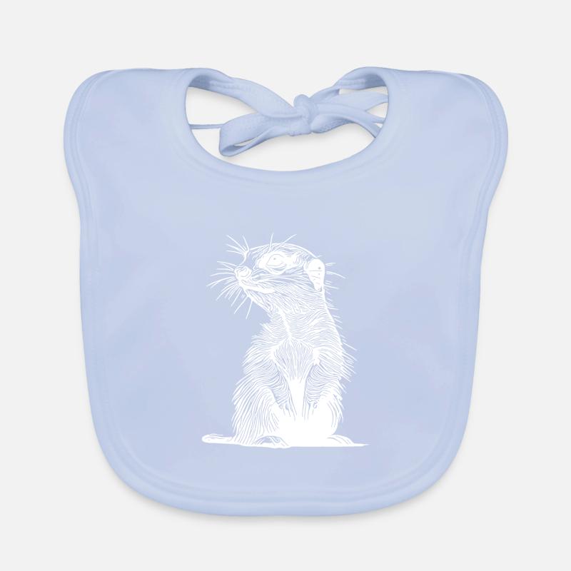 Putziges Erdmännchen mit Fell und Querstreife Baby Bio-Lätzchen