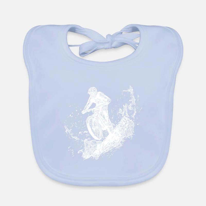 Regen Radfahrer Schlamm Wald Abfahrt Baby Bio-Lätzchen