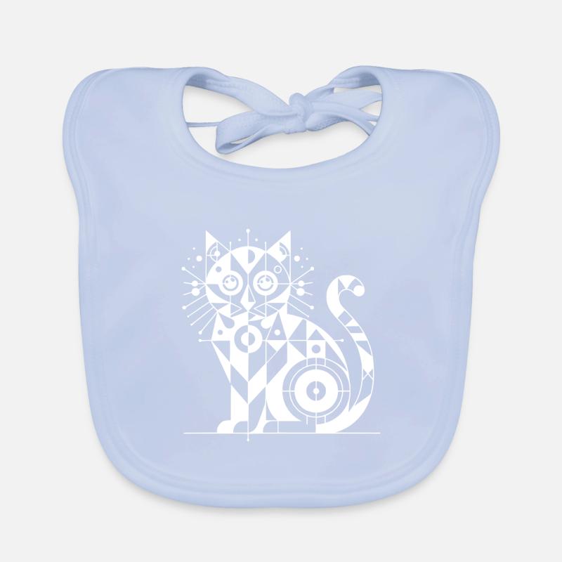 Conception géométrique de lignes de chat Bavoir bio Bébé