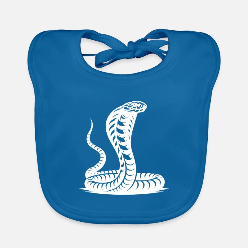 Snake Cobra Neck Shield Threatening Posture Design Organic Baby Bibs