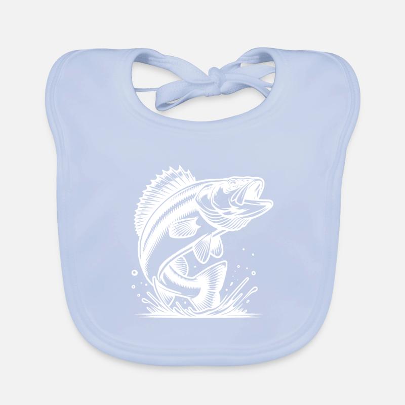 Elegant Jumping Zander Predator Organic Baby Bibs