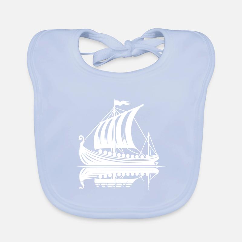 Bateau-dragon Viking solide avec voile Bavoir bio Bébé