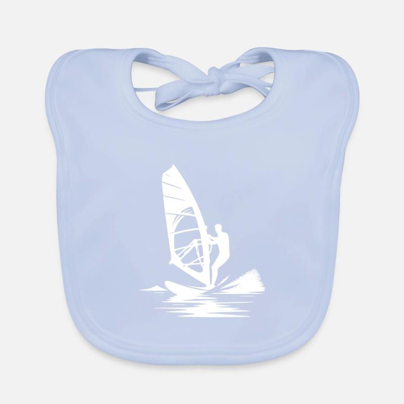 Surf technique with wind power, wind and sea breeze Organic Baby Bibs