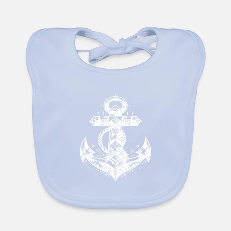 Classic Tattoo Anchor Elegant Sketches Style Organic Baby Bibs