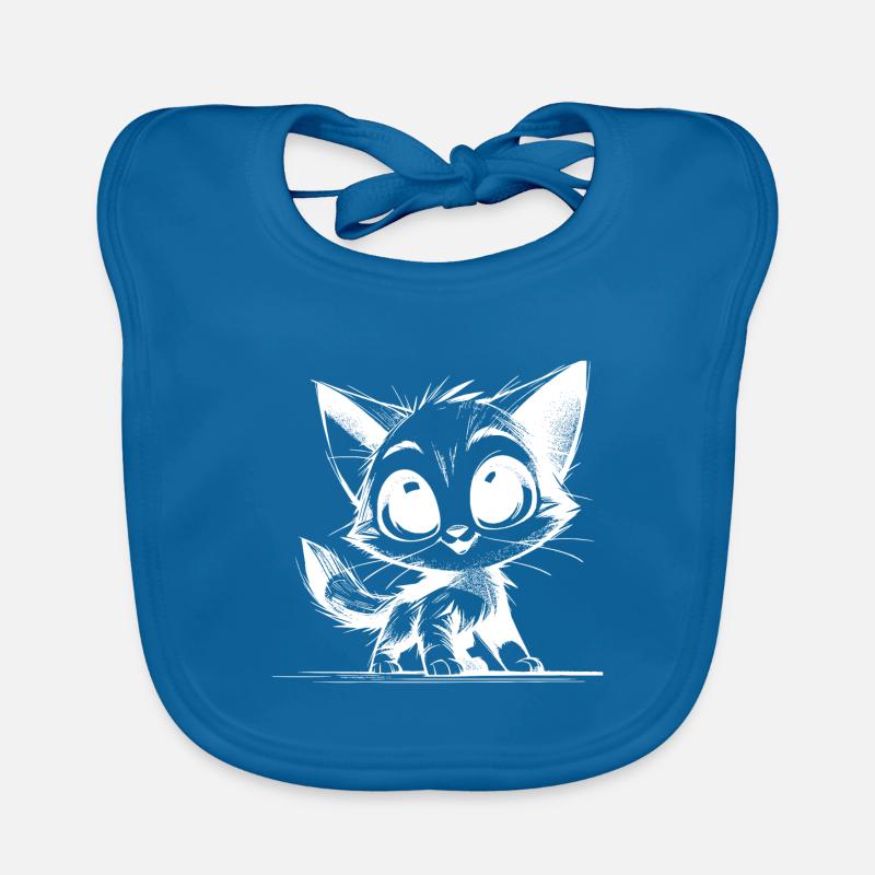 Chat mignon bébé dessin au crayon Bavoir bio Bébé