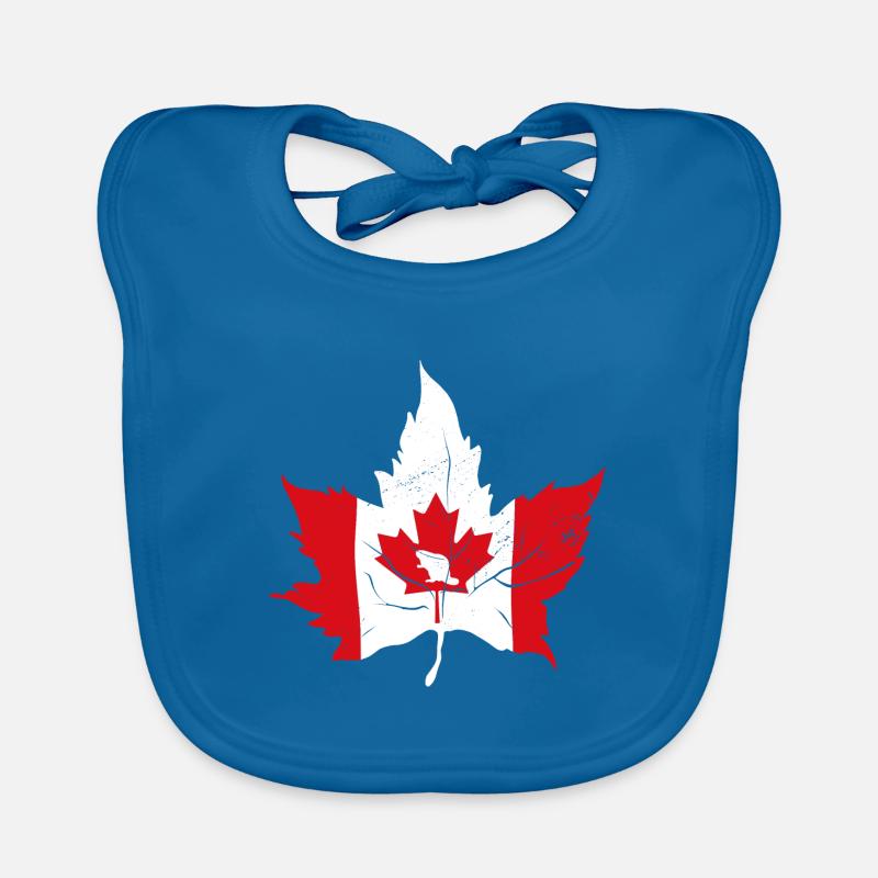 Canada Drapeau de l’érable - Bavoir bio Bébé - bleu paon