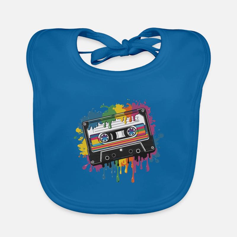 80s Retro Cassette Splash Classic Cassette Tape Baby Bio-Lätzchen