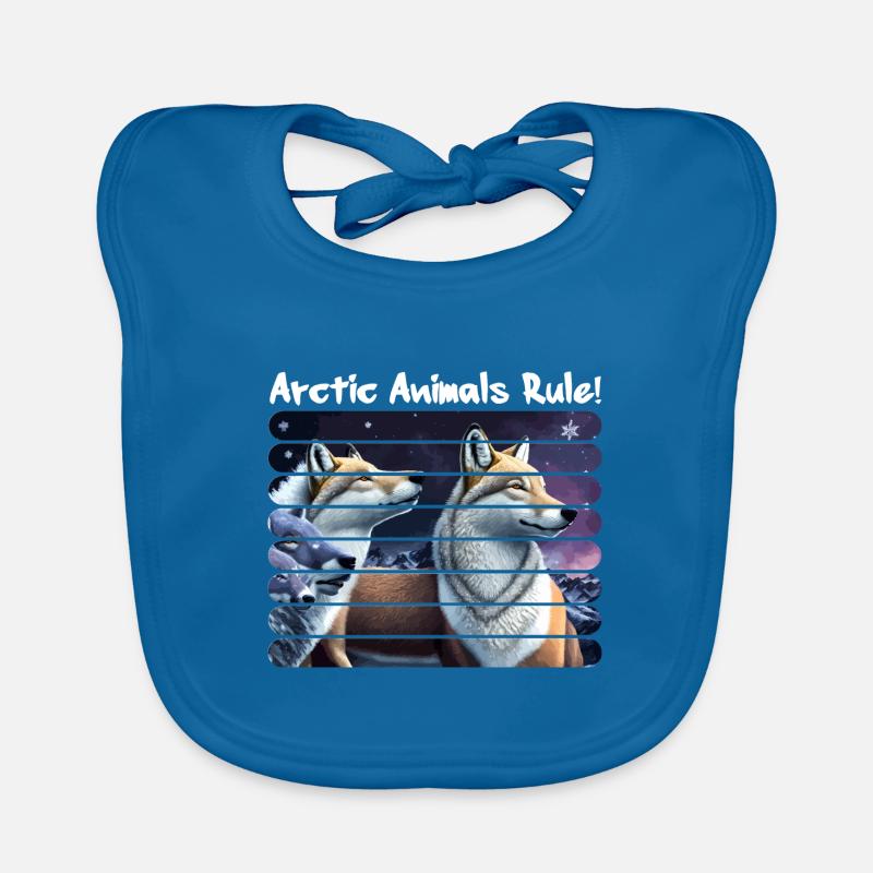 Arctic animals rule! Arctic Fox Starry Night Organic Baby Bibs