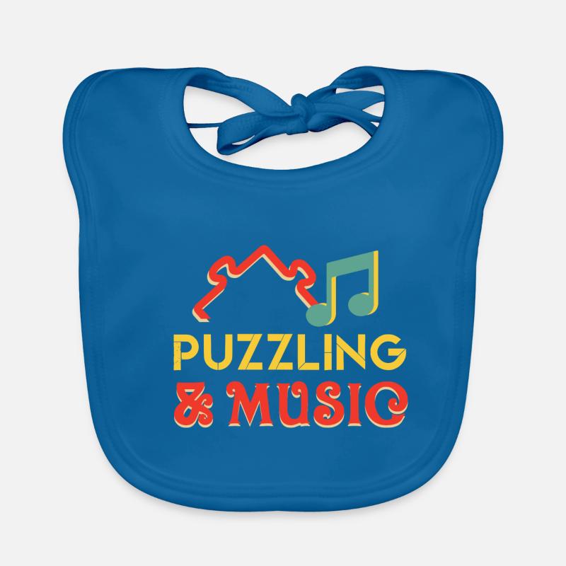 Puzzling and Music Notes Hobby Puzzler Jigsaw Organic Baby Bibs