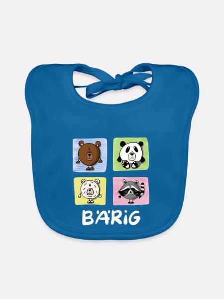 Bären Bärig - Baby Bio-Lätzchen - Pfauenblau