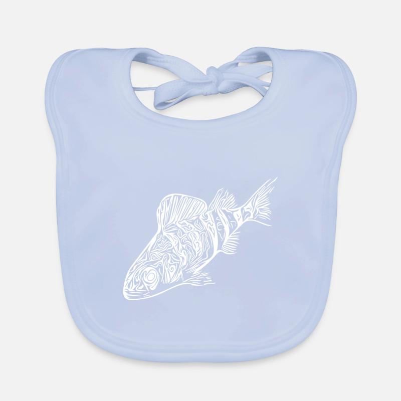 Perch fish design for predator anglers Organic Baby Bibs