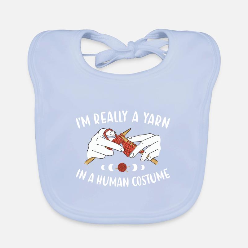 I'm Really A Yarn In A Human Costum Knitting Organic Baby Bibs