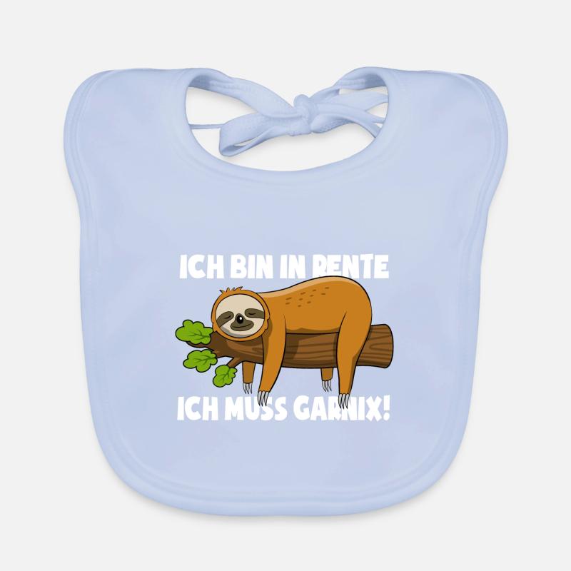 Faultier - Ich bin in Rente ich muss garnix Baby Bio-Lätzchen