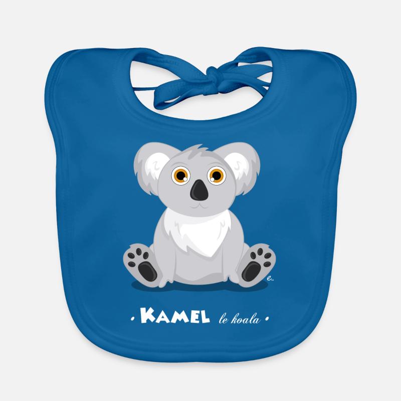 Kamel le koala - Bavoir bio Bébé - bleu paon
