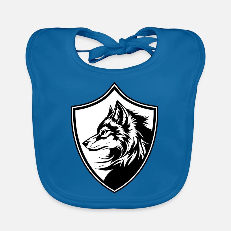 Wolf Wappen Silhouette Baby Bio-Lätzchen