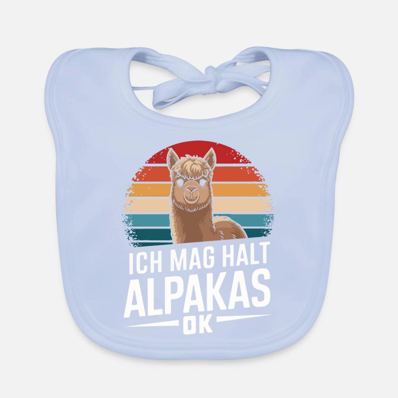Alpaca llama alpacas animal Organic Baby Bibs