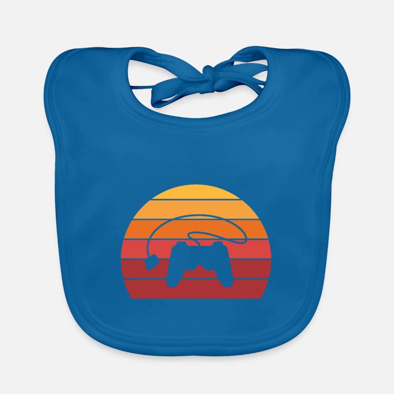 Gamer Controller Sunset Retro Vintage Bavoir bio Bébé