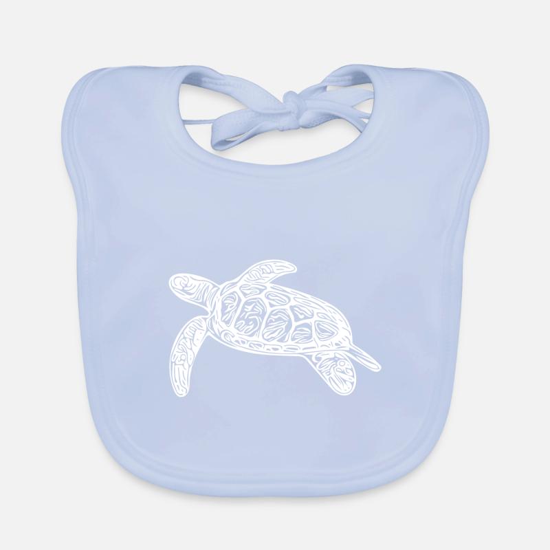 Small floating turtle Organic Baby Bibs