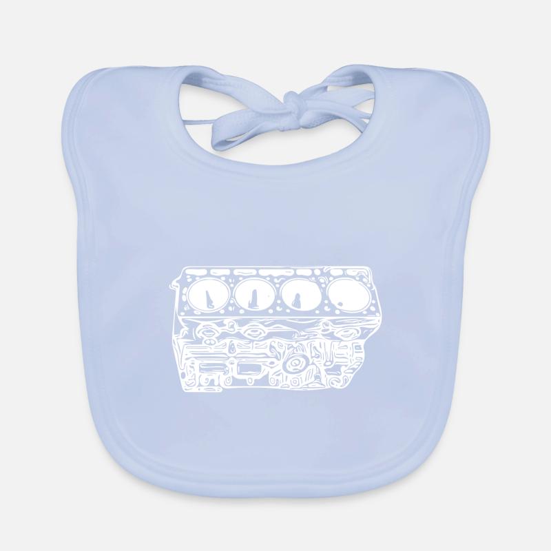 Engine block cylinder displacement fan Organic Baby Bibs