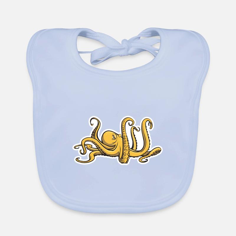Evil Octopus - Eight Tentacles - Squid Organic Baby Bibs