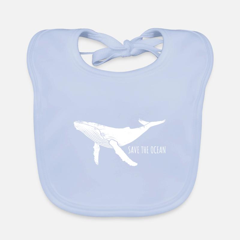 Save the ocean - Whale - Humpback Whale - Gift Organic Baby Bibs