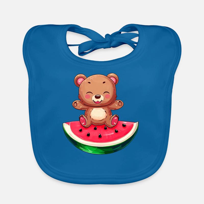 L’ours s’assoit sur la pastèque - Mignon Bavoir bio Bébé