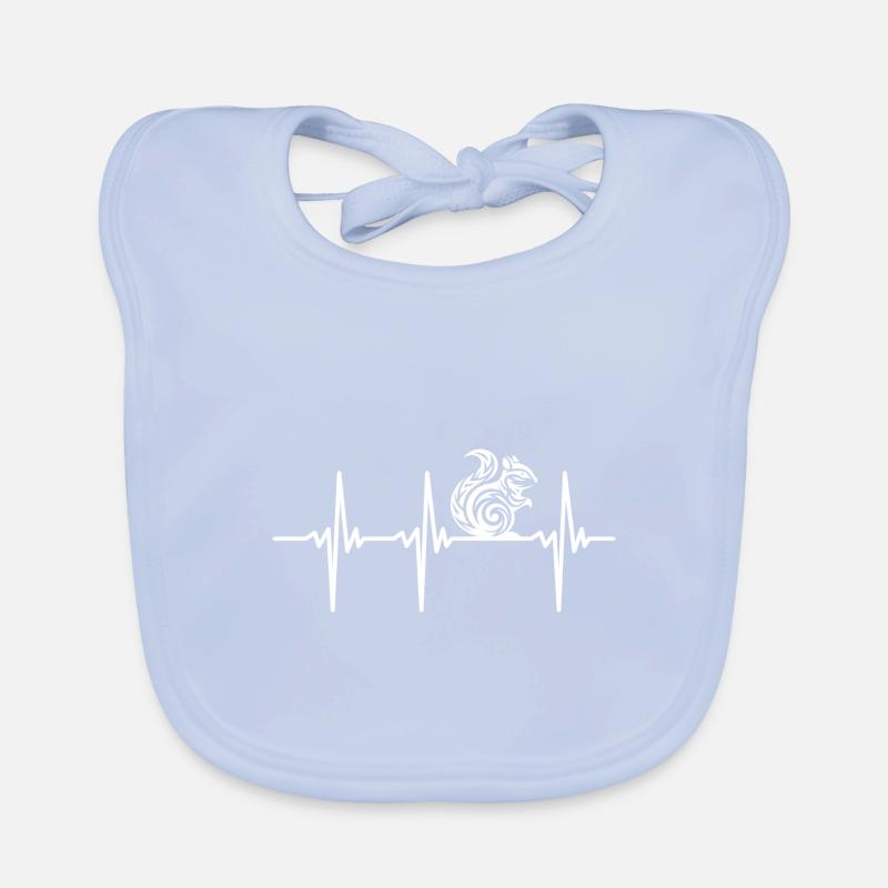 Heartbeat for small tattoo squirrel Organic Baby Bibs