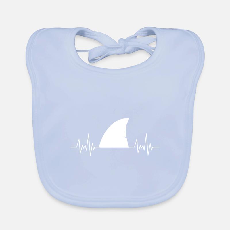 Predator Gift Shark Fin Heartbeat Shark Organic Baby Bibs