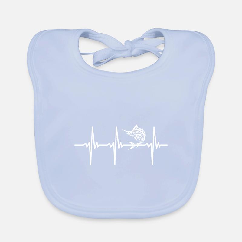 Heartbeat for Marline Swordfish Organic Baby Bibs
