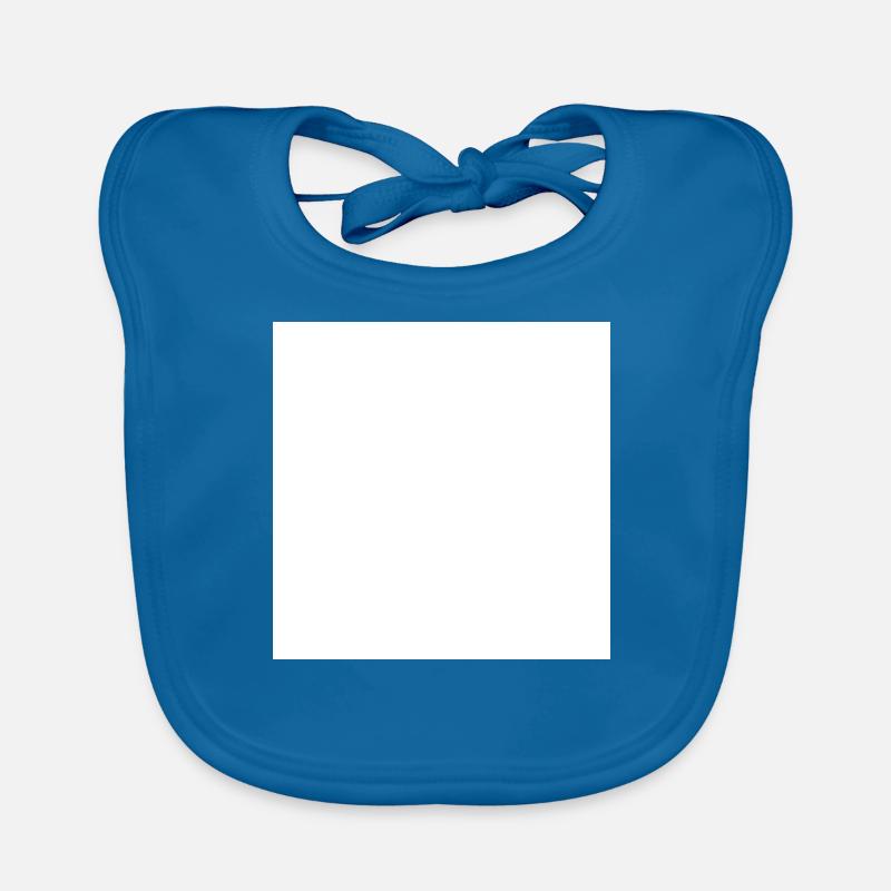 blanc - Bavoir bio Bébé - bleu paon