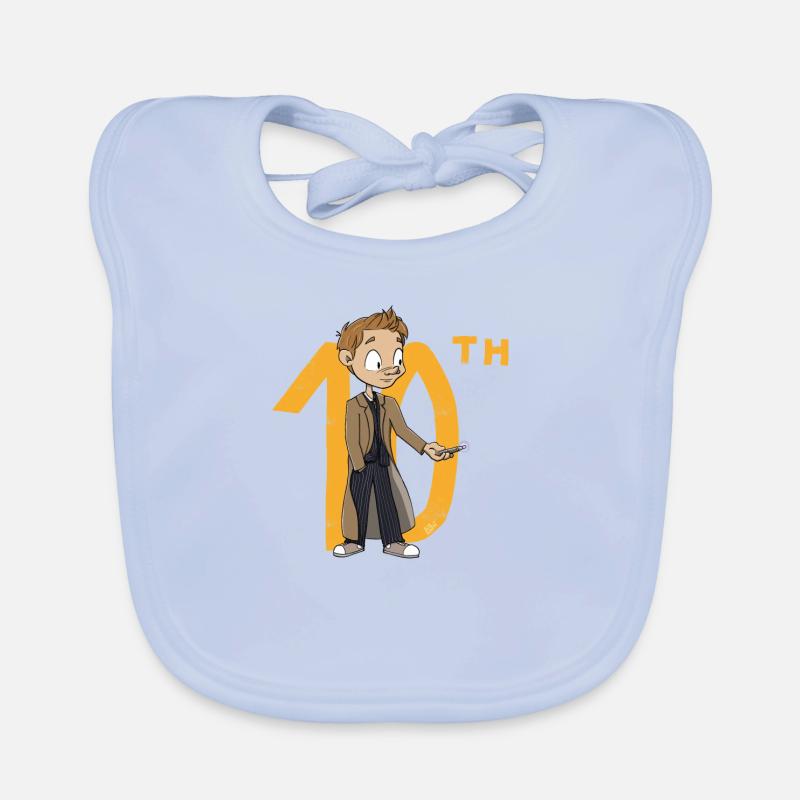 The 10th Doctor, chibi version Organic Baby Bibs