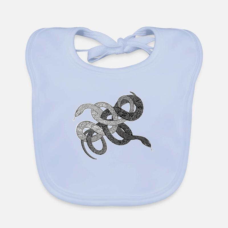 Snakes gift python anaconda snake Organic Baby Bibs