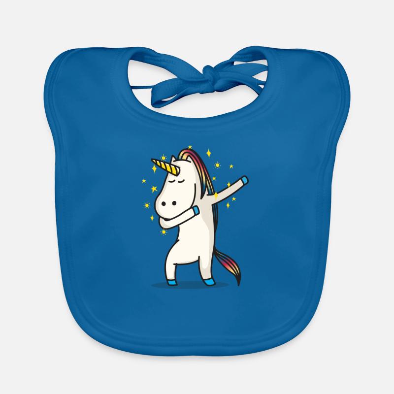 Unicorn Dab - Bavoir bio Bébé - bleu paon