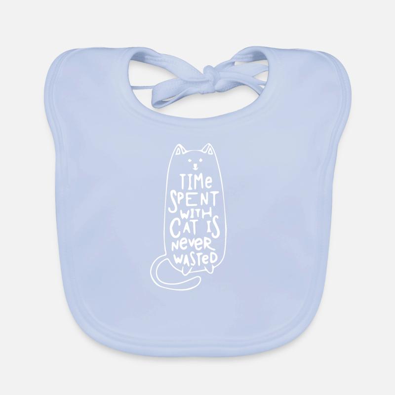 Spend time with cat leisure kitty gift Organic Baby Bibs