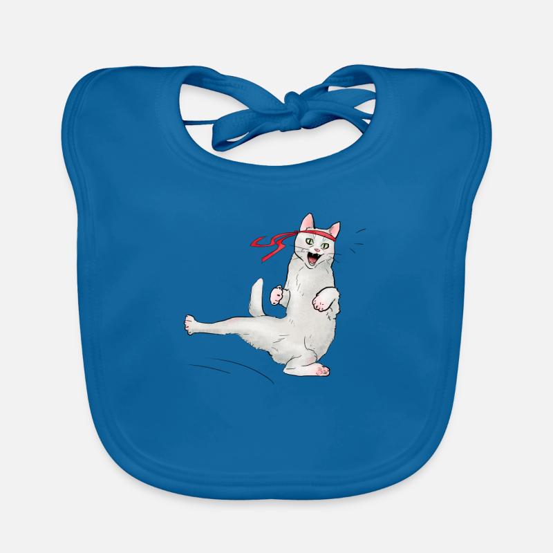 Cat at karate Organic Baby Bibs