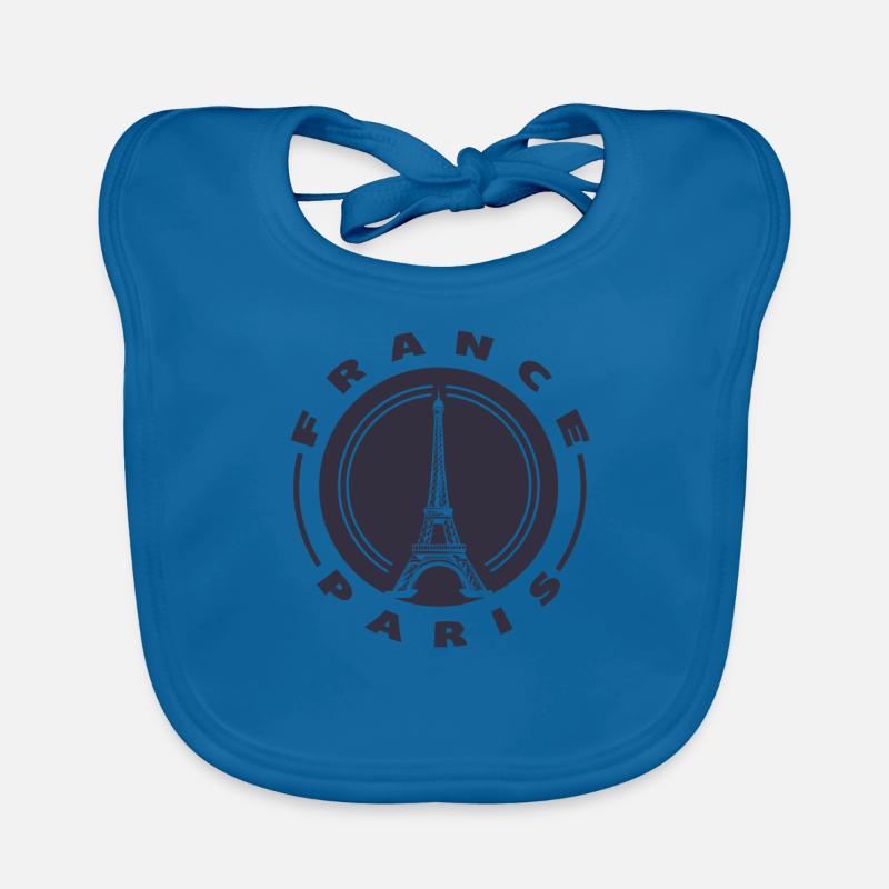 Tour Eiffel Paris - Bavoir bio Bébé - bleu paon