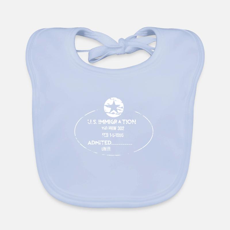 US Passport stamp Organic Baby Bibs