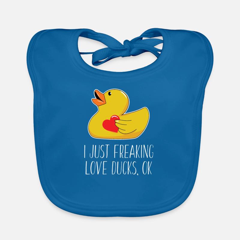 Canard - Squeak canard - Canard de bain - J'adore les canards Bavoir bio Bébé